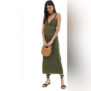 NWT Euro Sumer ASOS Olive Green Sleeveless Maxi Dress